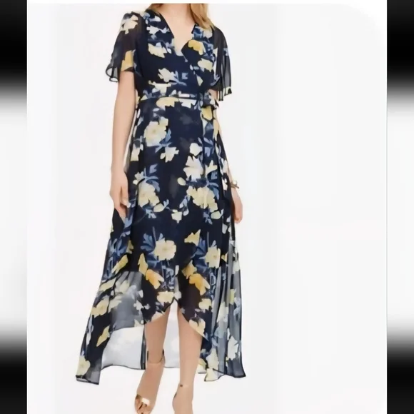 Jessica Howard Women's Dress Blue Size 6 Maxi Floral Print - Picture 1 of 1